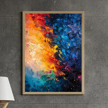 Abstract Love in Blue and Orange – Framed Inspirational Art
