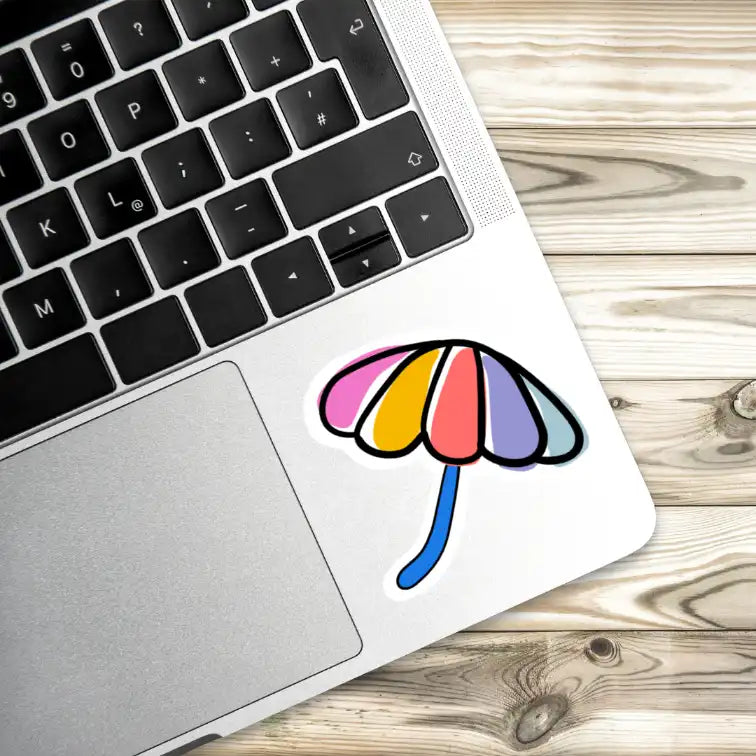 Beach Umbrella Laptop Stickers and Gadget Stickers
