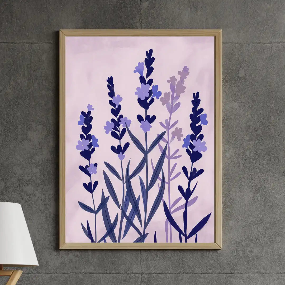 Beautiful Purple Flowers Painted Framed Wall Art – Artistic Home Decor