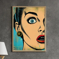 Blue-Eyed Beauty Closeup Portrait of a Young Woman Framed Wall Art