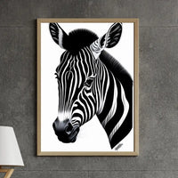 Bold Zebra Sketch Framed Wall Art – Striking Animal Decor