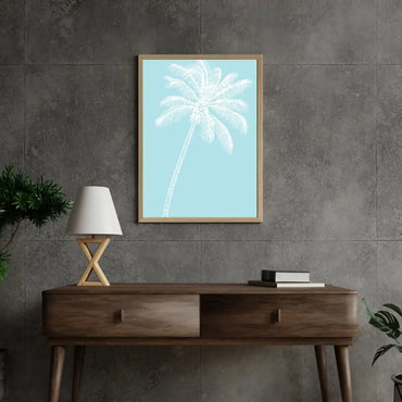 Captivating White Palms Poster – Framed Tropical Wall Hanging