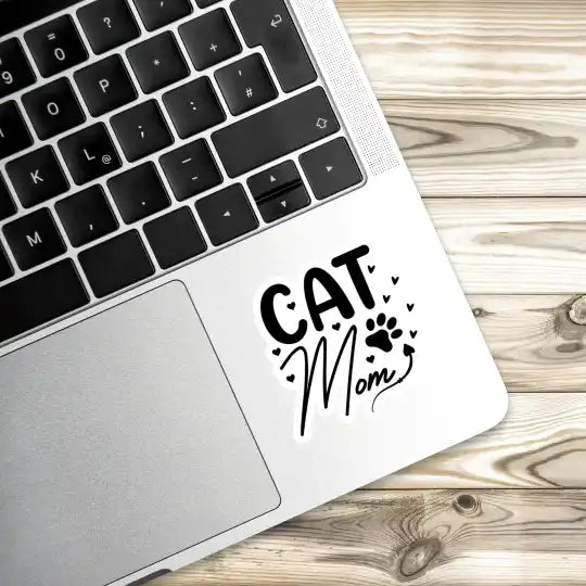 Cat Mom Laptop Stickers and Gadgets Stickers