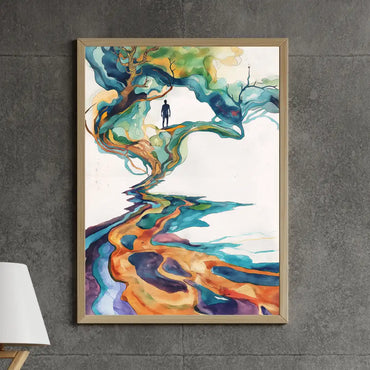 Chromatic Expression – Colourful Abstract Painting Framed Art