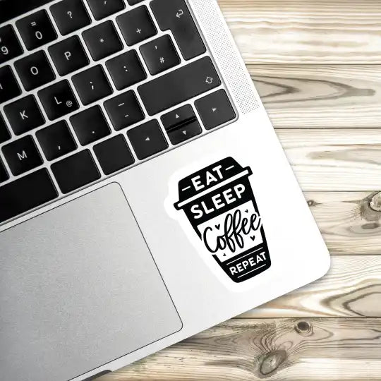 Eat Sleep coffee repeat Laptop Stickers and Gadgets Stickers