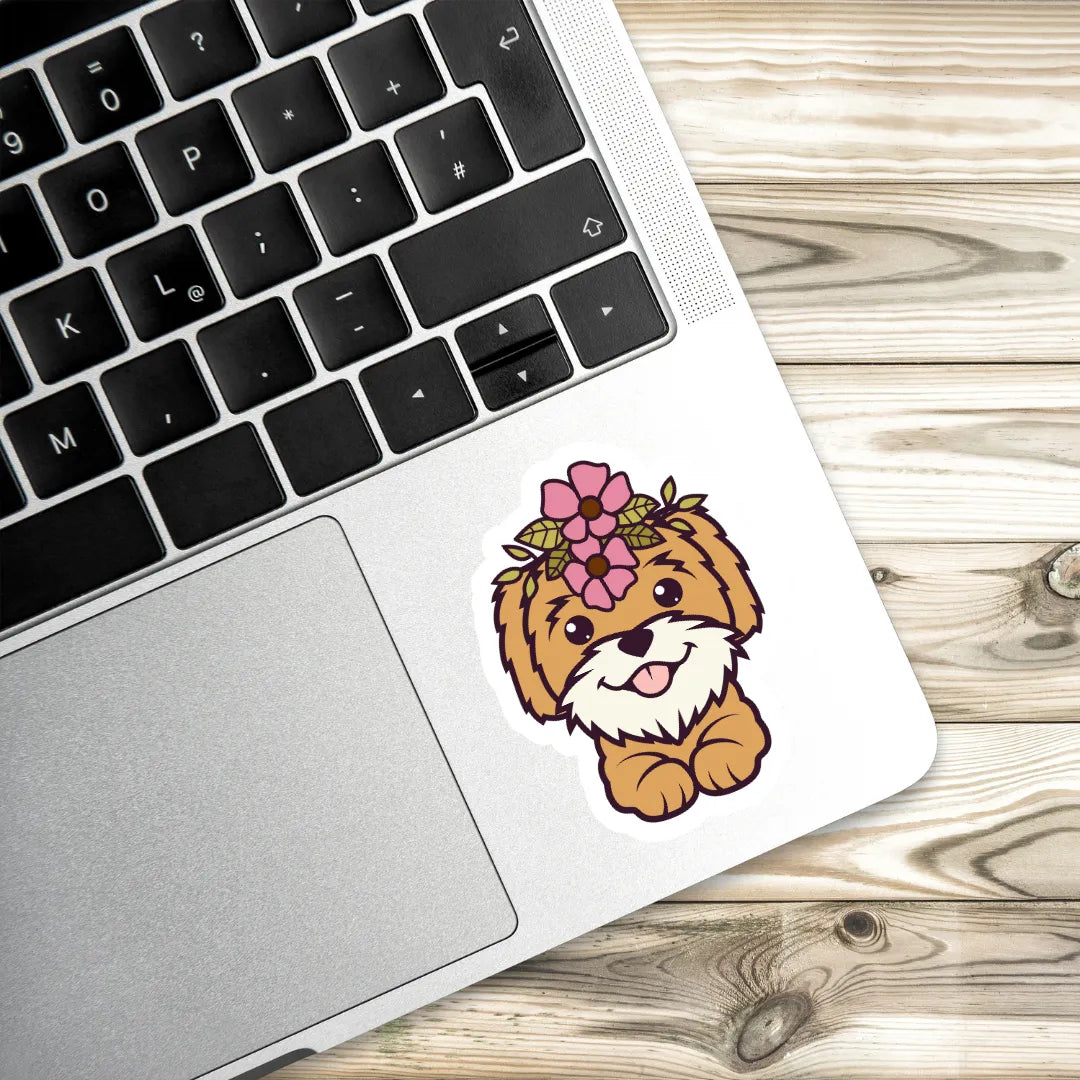 Furry Friend Fun Dog Laptop Stickers and Gadgets Stickers