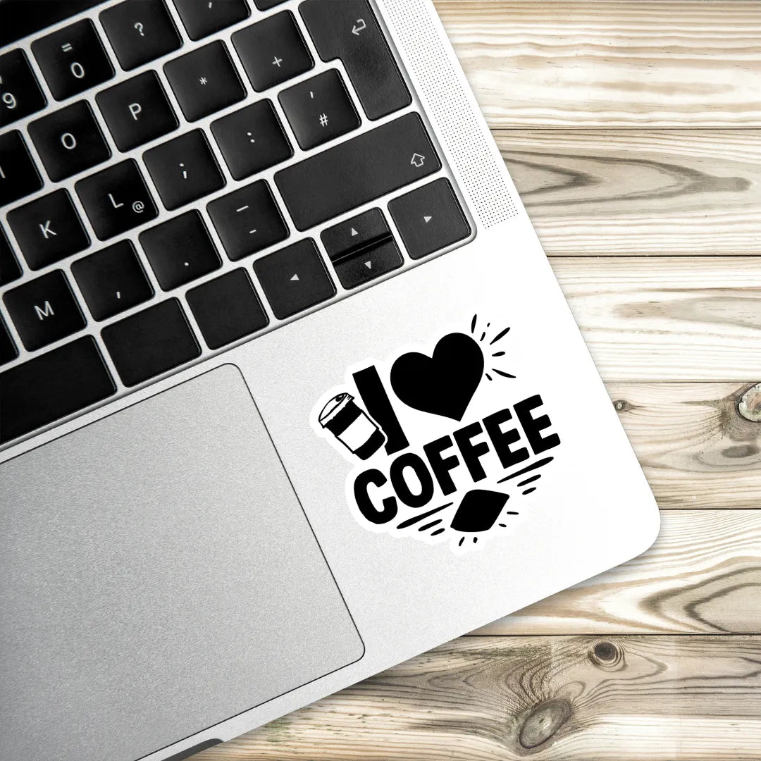 I Love Coffee Laptop Stickers and Gadgets Stickers