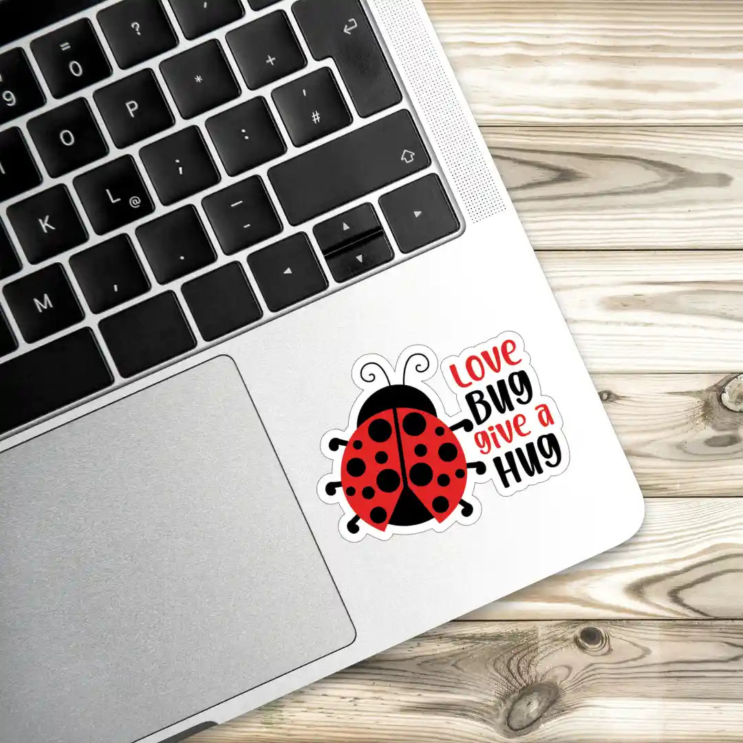 Love Bug give a Hug Laptop Stickers and Gadgets Stickers