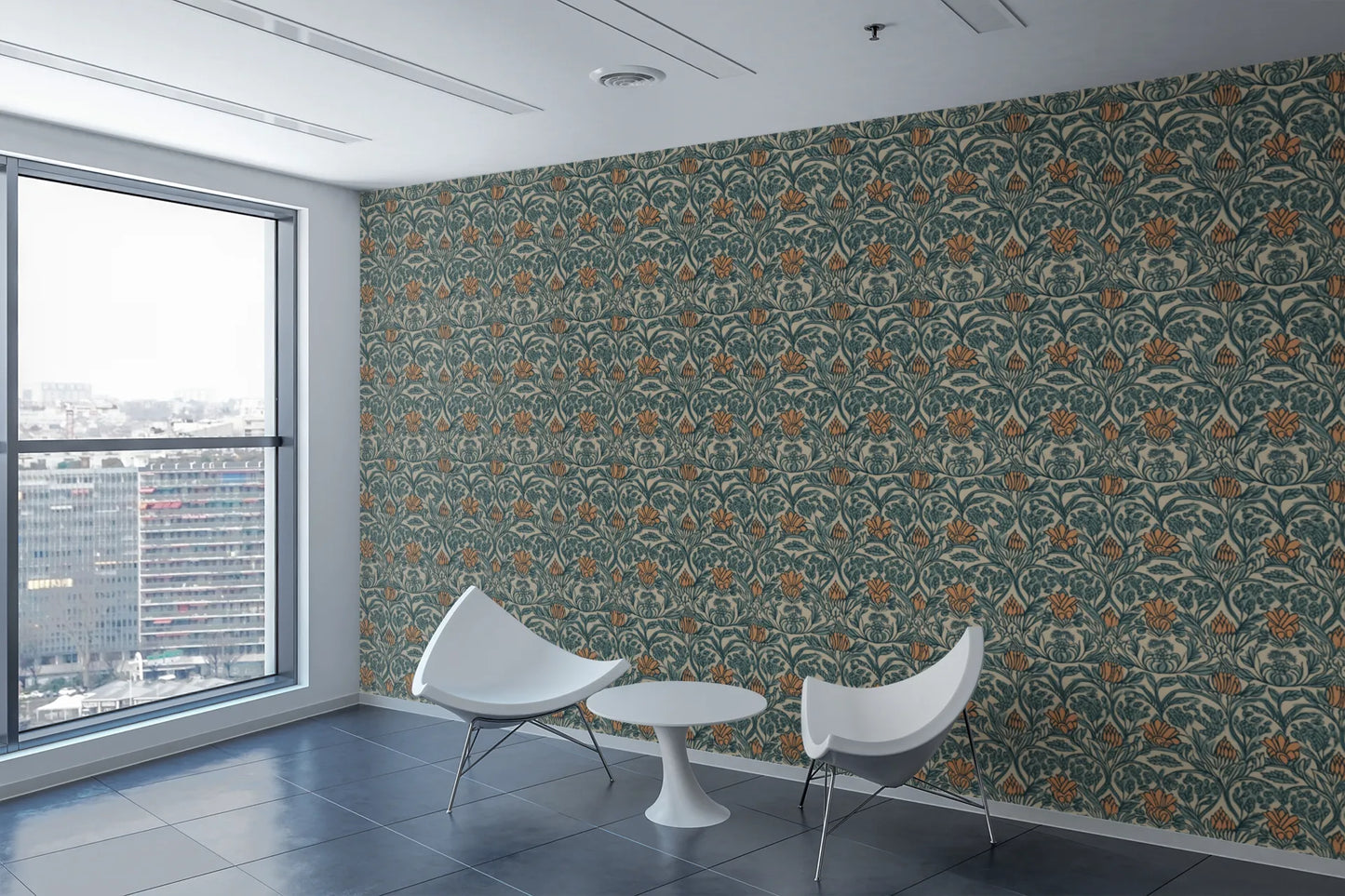 Mahogany Medley Indian Woodblock Design Wallpaper Roll - Rich Home Accent