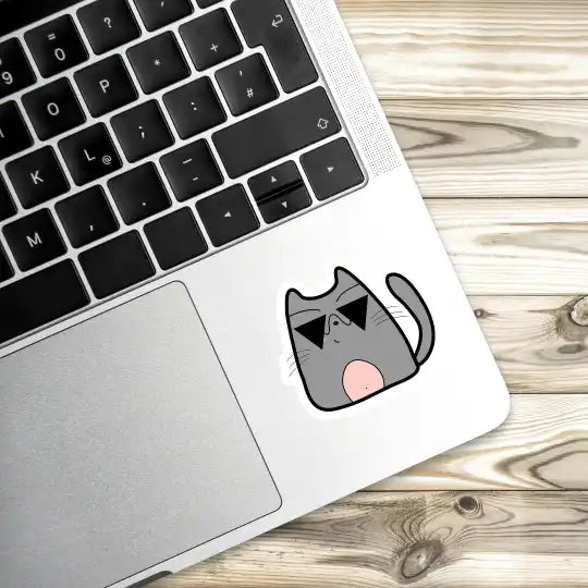 Purrfectly Cute Adorable Cat Laptop Stickers and Gadgets Stickers