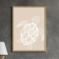 Sea Turtle Coastal Framed Wall Art